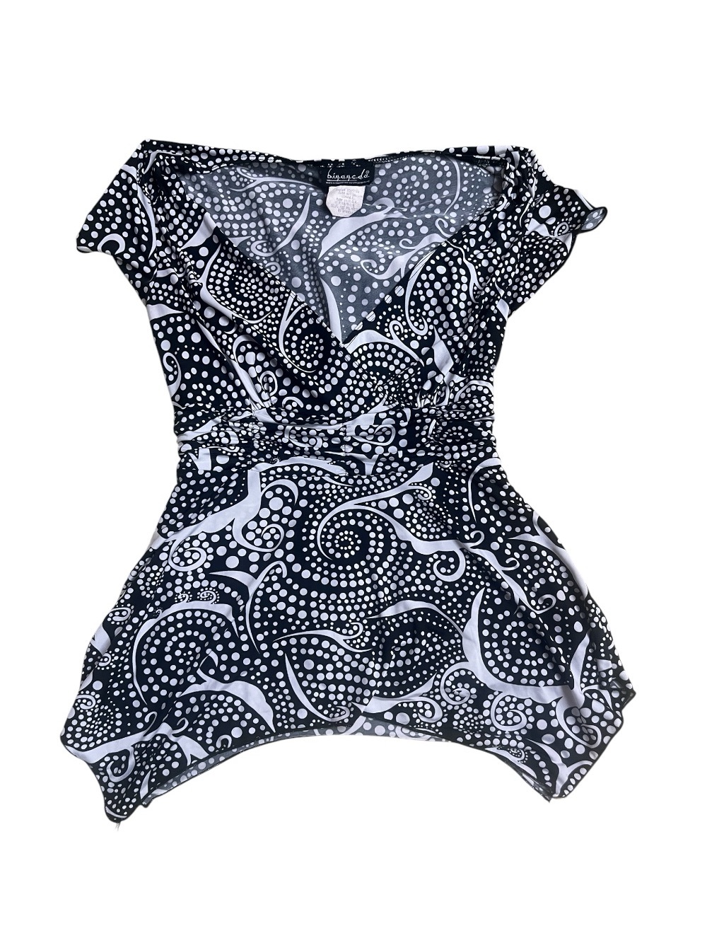 Vintage y2k polka dot asymmetrical top